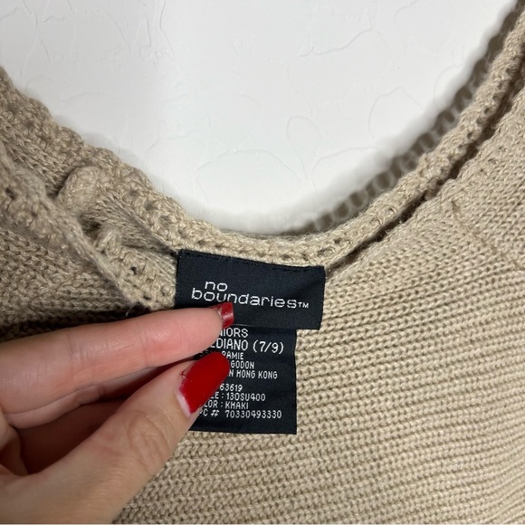 Vintage Y2K No Boundaries 2000’s Knit Cap Sleeve Open Front Tie Bow babydoll Top - Picture 5 of 7